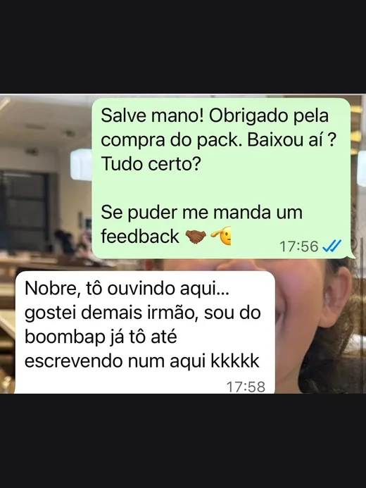Comprador diz que gostou demais e já está escrevendo em cima de um boom bap